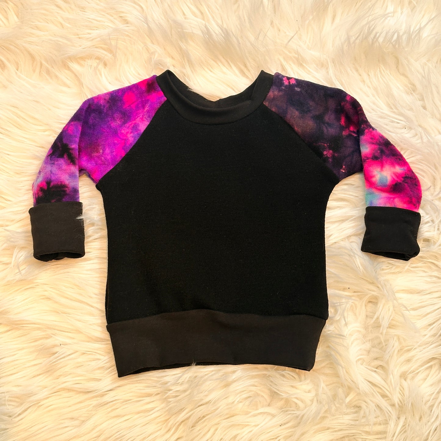 3-12m Black & Bright Wool Pullover