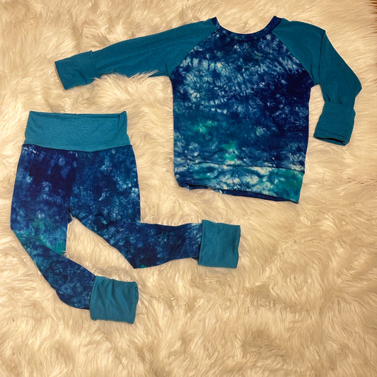 18m-4T Wool Blend Blues Base Layer Set