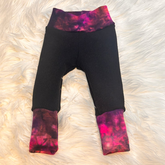 0-6m Black and Tie-dye Wool Pants