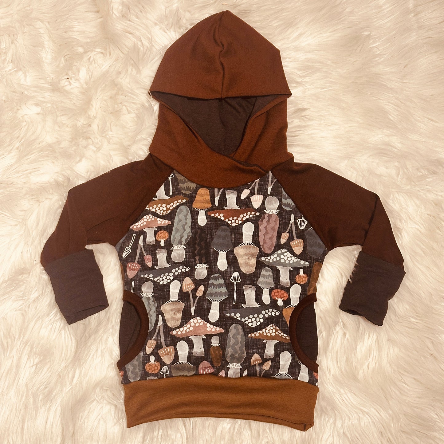 18m-4y Wool Mushroom Pullover in Browns