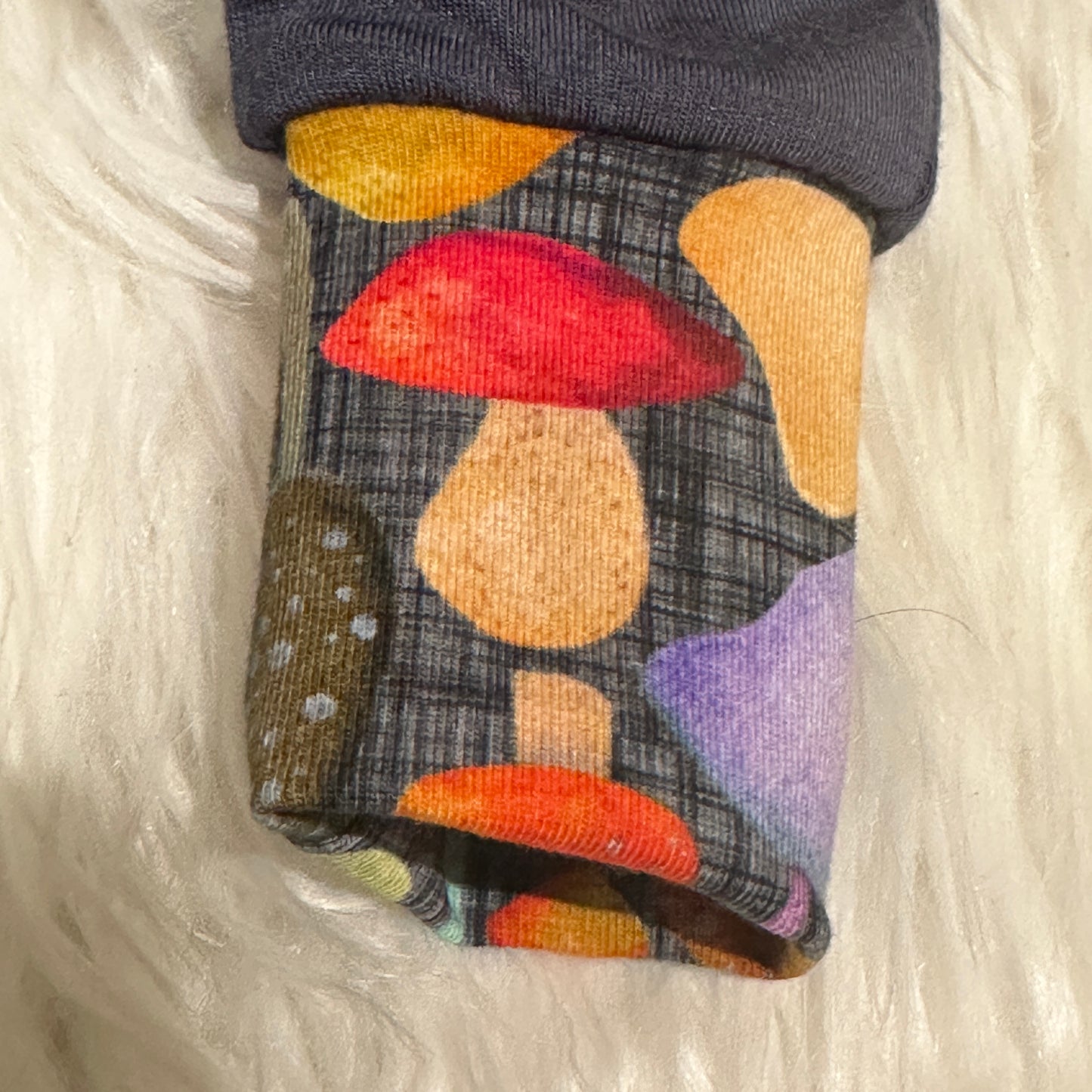 0-3m Soft Grey Mushroom Romper