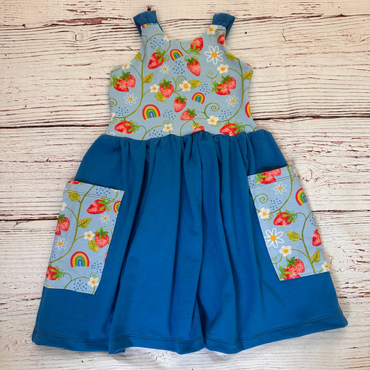 2T Blue Strawberry Dress