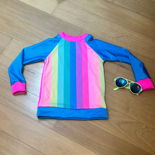 2T Swim Top - Bright Rainbow