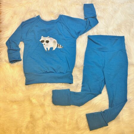 3-6y Blue Raccoon Wool Base Layer